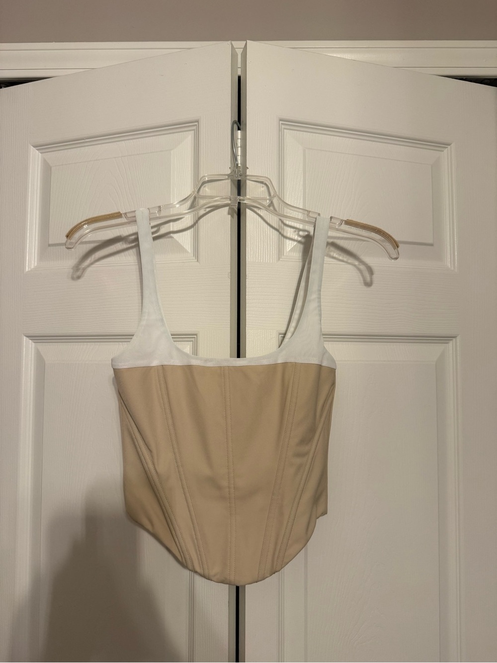 Corset top in White and Beige